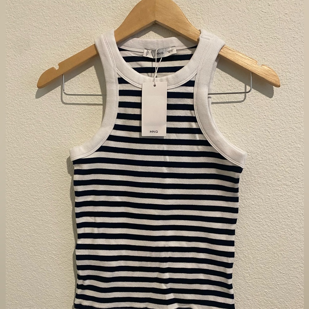 MNG black/ white striped top